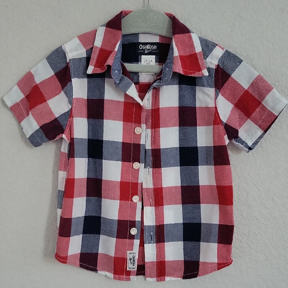 OshKosh B'gosh Kids Plaid Shirt in Red and Blue